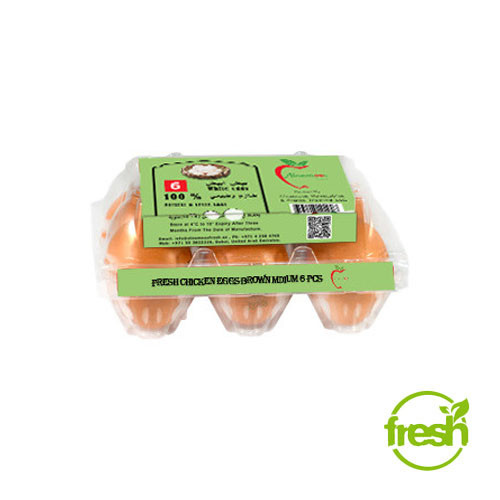 Fresh Chicken Eggs 6No's Brown (Medium)